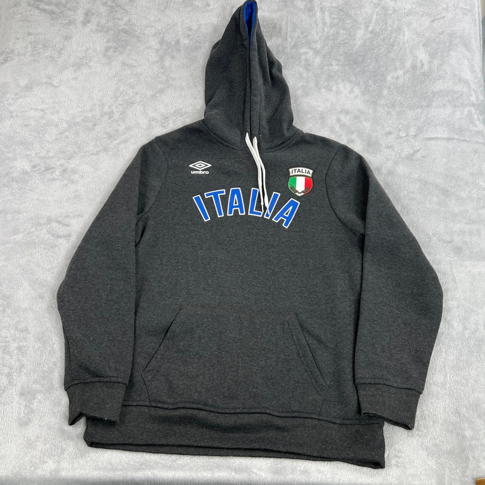 Umbro Fleece Pullover Hoodie S Charcoal Grey Athleisure Streetwear Sport Logo